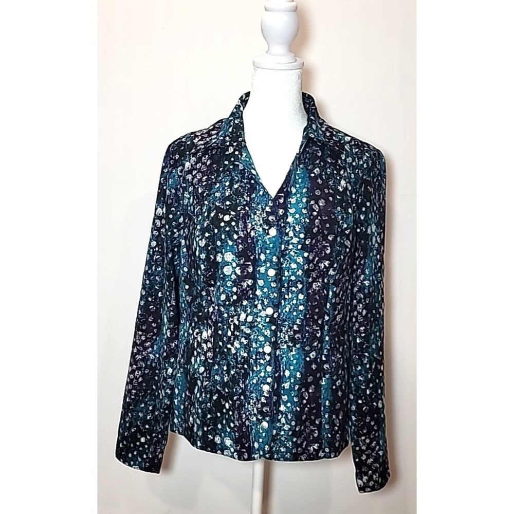 Christopher & Banks Jacket L Artsy Soft Moleskin Stretch Layering Shirt Shacket